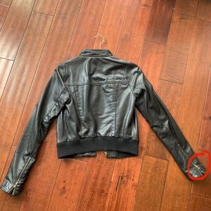 Haute Hippie Black Leather bomber jacket (Small)